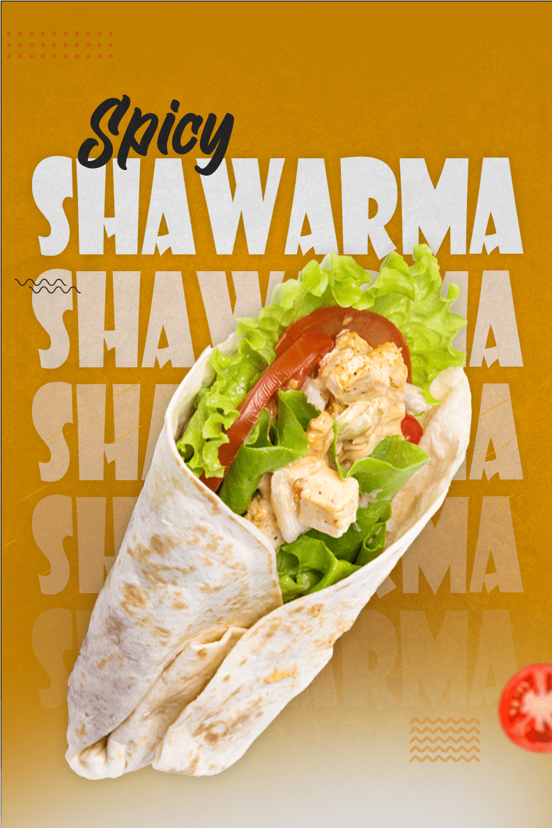modernmonke project Delish, the poster design showing shawarma
