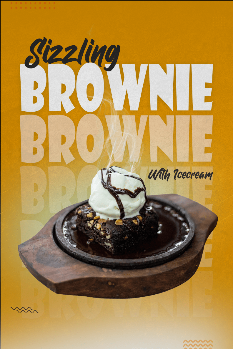 modernmonke project Delish, the poster design showing brownie