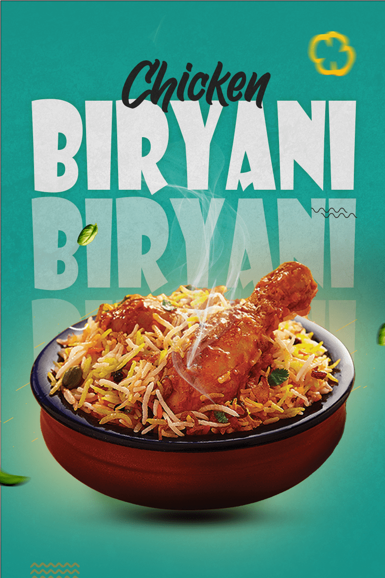 modernmonke project Delish, the poster design showing biriyani