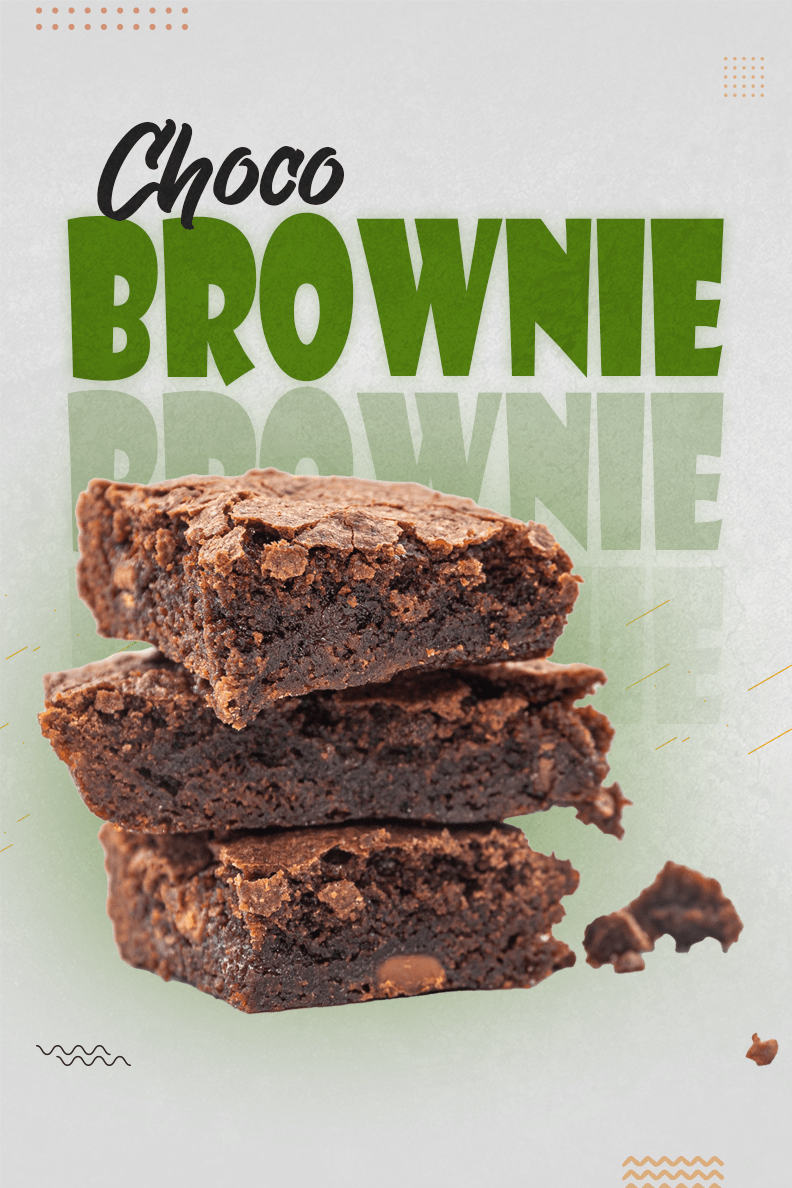 modernmonke project Delish, the poster design showing brownie