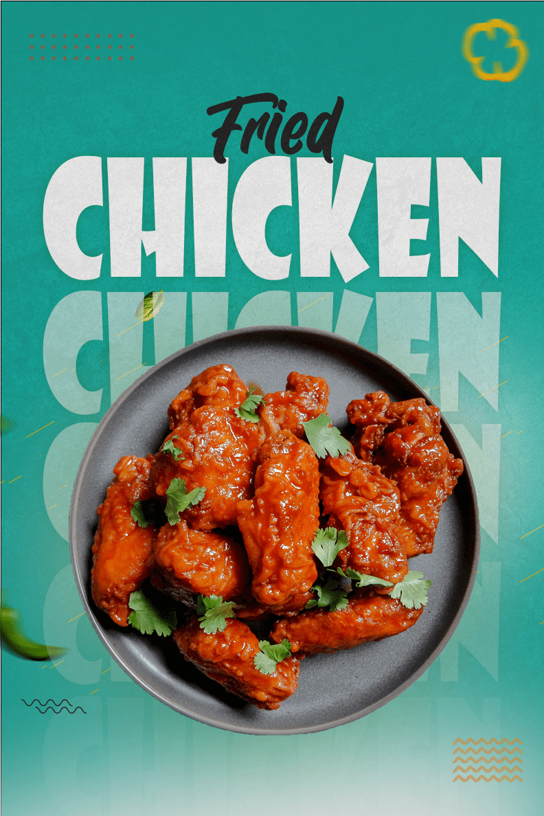 modernmonke project Delish, the poster design showing chicken kebab